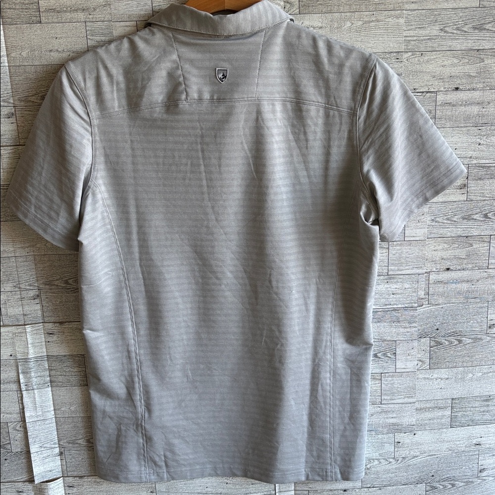 KUHL Polo Shirt Men's Small AirKuhl Moisture-wicking Cloud Gray UPF50 NEW - Picture 8 of 8